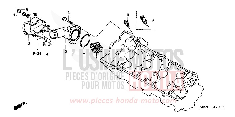 THERMOSTAT von Hornet S FORCE SILVER METALLIC (NH411) von 2002